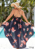 Plus Size Lace-Up Boho Floral Maxi Dress Athena